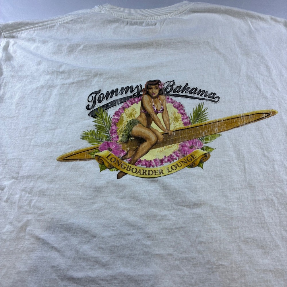 Tommy Bahama Longboarder Lounge Pinup Girl Graphic T-Shirt White XXL Mens
